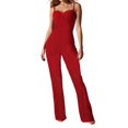 thumbnail image 1 of Women's Jumpsuit Summer Sleeveless Wide Leg Romper Casual Hollow Out Strapless Jumpsuit For Daily Wear Outfit With Heels Or Sandals, 1 of 2