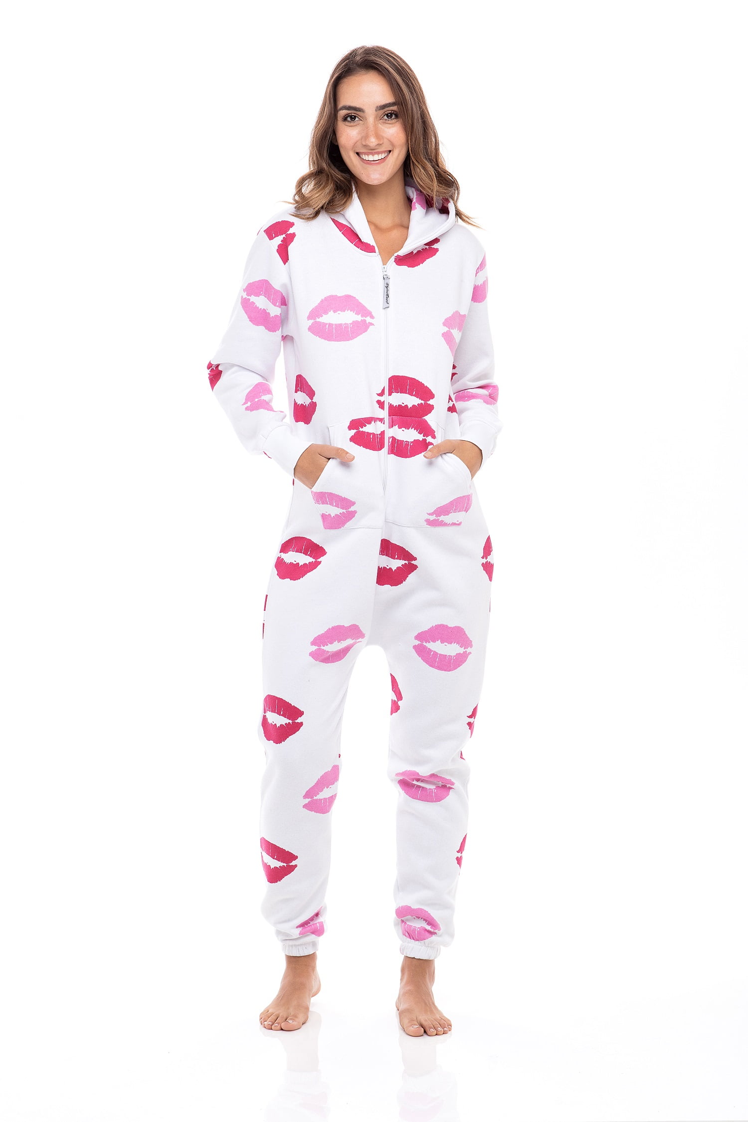 women's two piece footed pajamas
