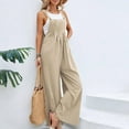 thumbnail image 1 of Women's Jumpsuits And Rompers Plus Size Fashion Summer Solid Pocket Casual Sleeveless Suspender Jumpsuit, 1 of 6