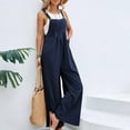 thumbnail image 1 of Women's Jumpsuits And Rompers Plus Size Fashion Summer Solid Pocket Casual Sleeveless Suspender Jumpsuit, 1 of 6