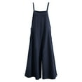 thumbnail image 1 of Women's Jumpsuits Casual Long Rompers Wide Leg Baggy Solid Color Bibs Overalls Pants for Women Girls Womens Clothes, 1 of 5