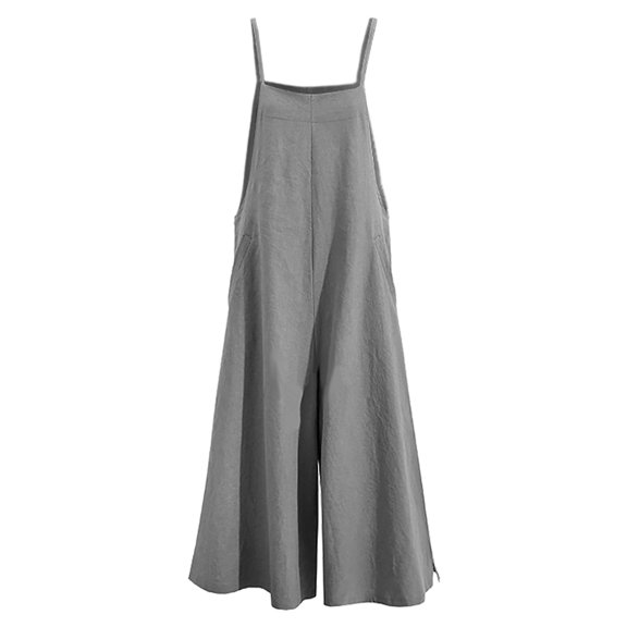 Women's Jumpsuits Casual Long Rompers Wide Leg Baggy Solid Color Bibs Overalls Pants for Women Girls