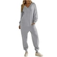 thumbnail image 1 of Women's Jumpsuits Fall Long Sleeve Rompers One Piece Outfits For Women 2025 Button up Lounge Wear, 1 of 4