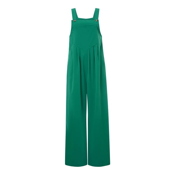 Women's Jumpsuits Overalls Loose Solid Bohemian Wide Leg Bib Overall