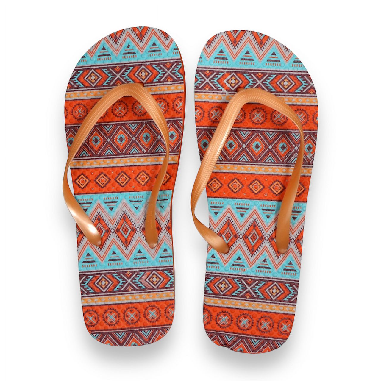Women's Juncture "Arizona" Rubber FlipFlops Orange/Blue [Size M 7/8