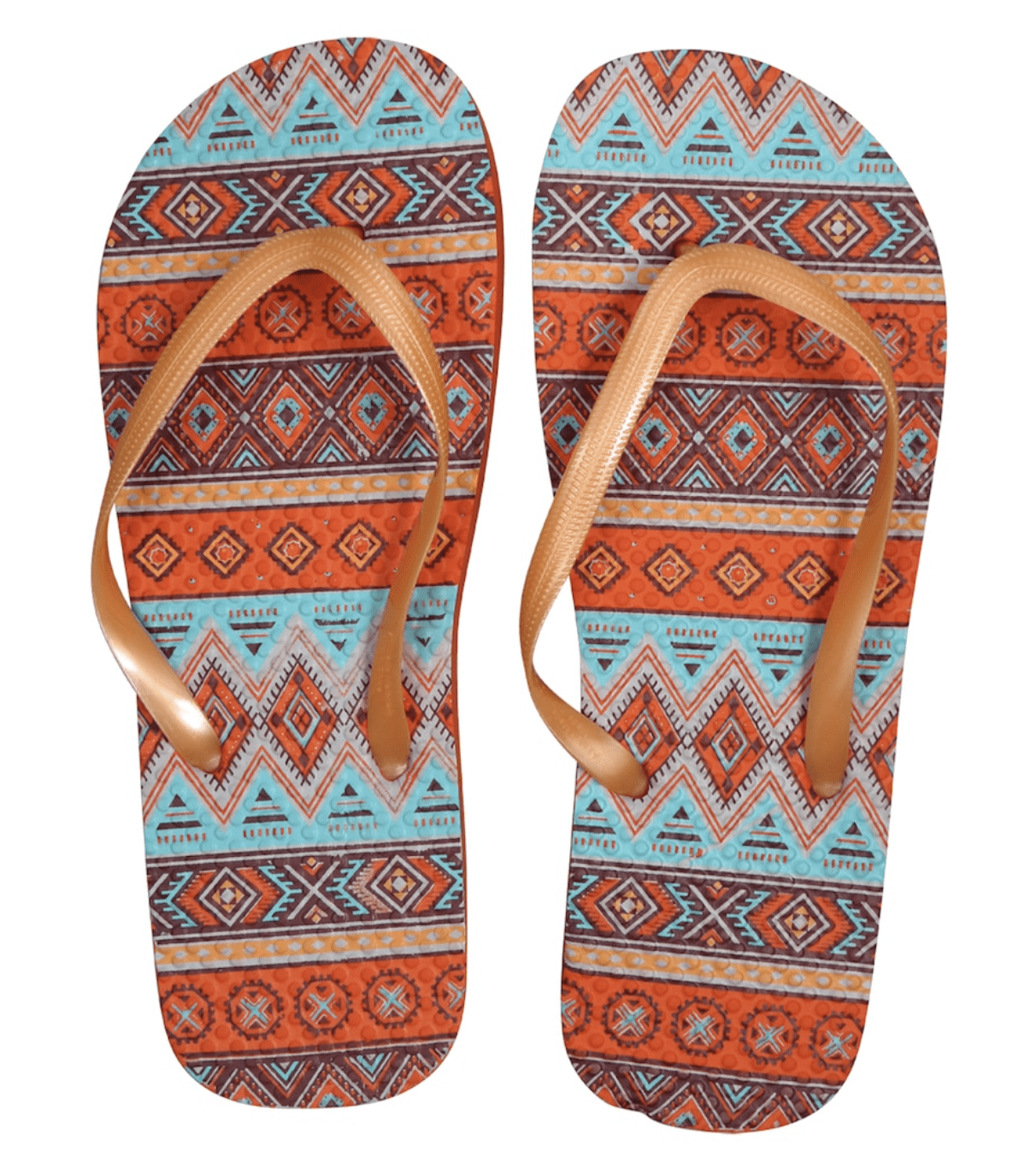 Women's Juncture "Arizona" Rubber FlipFlops Orange/Blue [Size S 5/6