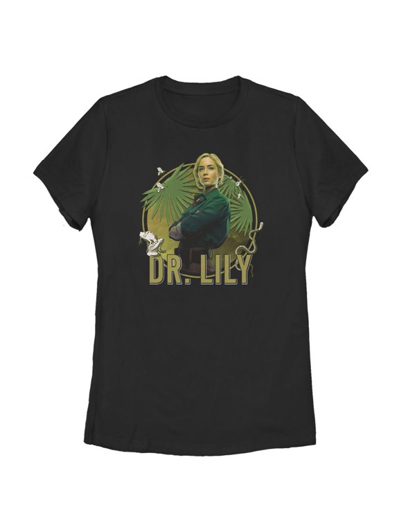 Women's Jungle Cruise Dr. Lily Portrait Graphic Tee Black Medium