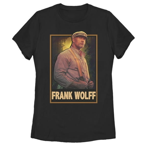 Women's Jungle Cruise Frank Wolff Portrait Graphic Tee Black 2X Large