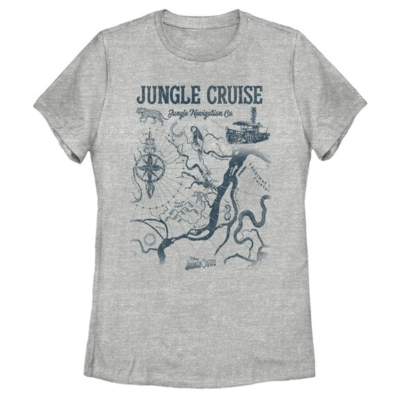 Women's Jungle Cruise Map of the Jungle Graphic Tee Athletic Heather Large