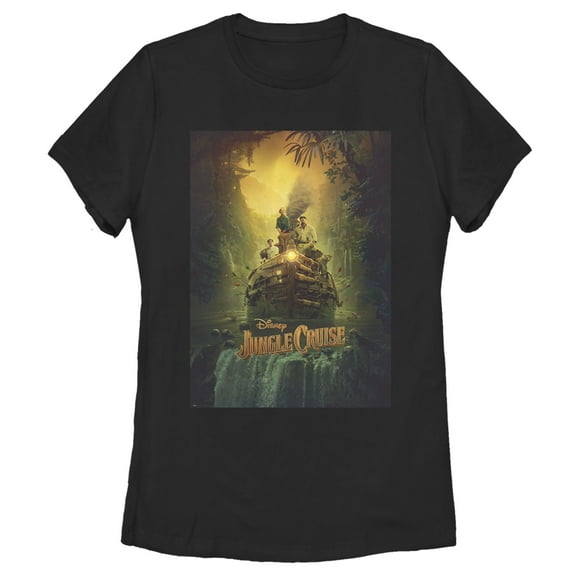 Women's Jungle Cruise Movie Poster  Graphic Tee Black 2X Large