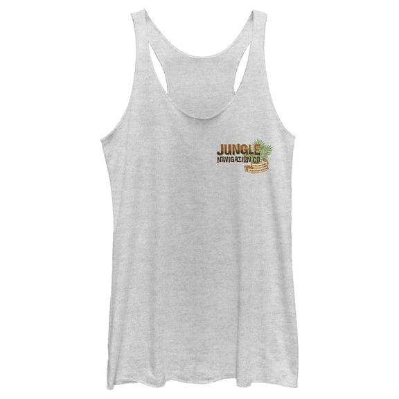 Women's Jungle Cruise Navigation Co. Logo  Racerback Tank Top White Heather Medium