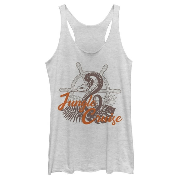 Women's Jungle Cruise Snake Logo Racerback Tank Top White Heather Medium