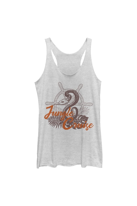 Women's Jungle Cruise Snake Logo Racerback Tank Top White Heather Medium
