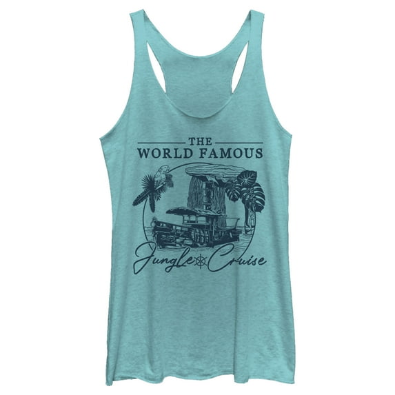 Women's Jungle Cruise The World Famous La Quila Racerback Tank Top Tahiti Blue Large