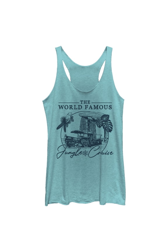 Women's Jungle Cruise The World Famous La Quila Racerback Tank Top Tahiti Blue Medium