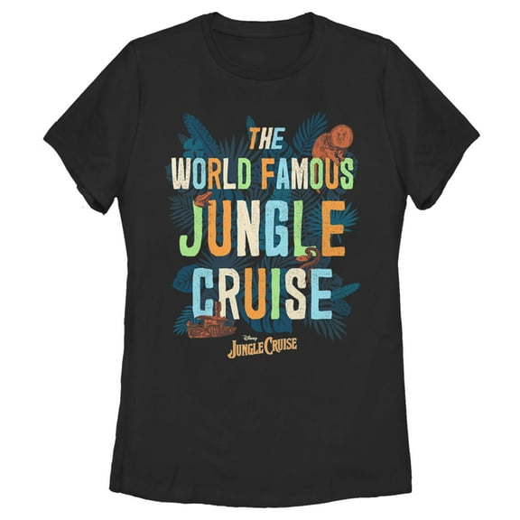 Women's Jungle Cruise The World Famous Logo  Graphic Tee Black Medium