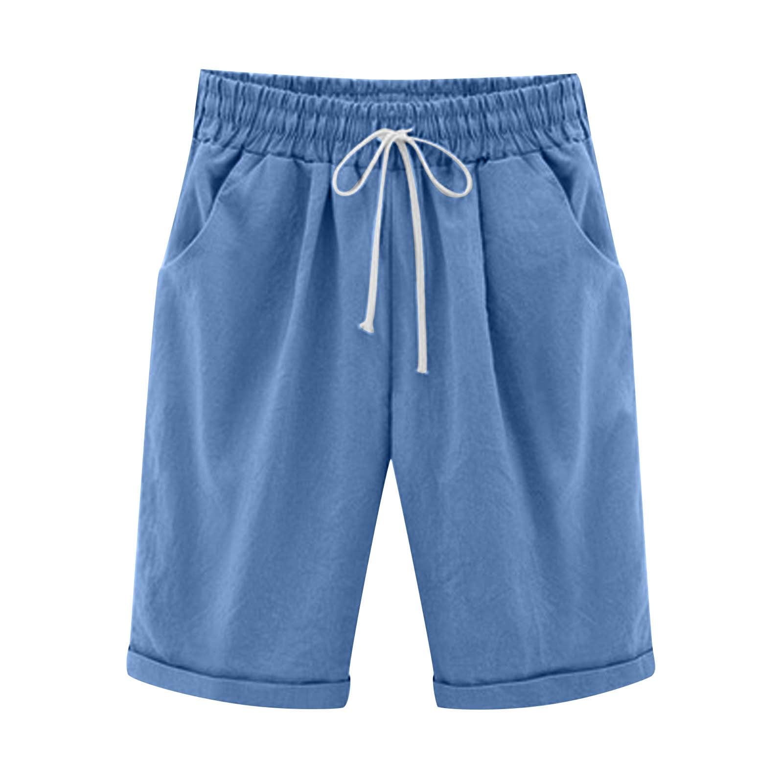 Women s Junior Girl Summer Shorts Casual Fold Hem Bermuda Shorts