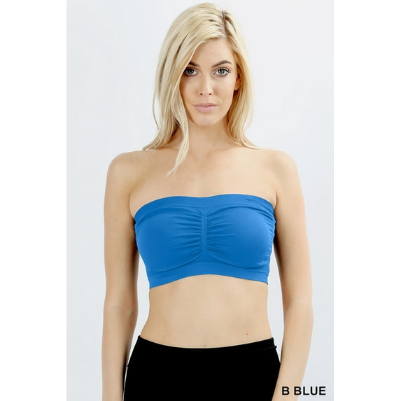 Women's & Juniors Basic 7" Seamless Padded Tube Top Bra Bandeau
