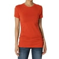 thumbnail image 1 of Women's & Juniors Basic Round Crew Neck Short Sleeve Stretch Cotton Spandex T-Shirts, 1 of 4