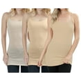 thumbnail image 1 of Women's & Juniors Built in Bra Adjustable Spaghetti Straps 23 1/2" Long Camisole Tank Top, 1 of 1