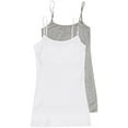 thumbnail image 1 of Women's & Juniors Camisole Built in BRA Adjustable Spaghetti Strap Long Tank Top - 2 Pack, 1 of 4