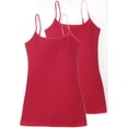 thumbnail image 1 of Women's & Juniors Camisole Built in BRA Adjustable Spaghetti Strap Long Tank Top - 2 Pack, 1 of 3