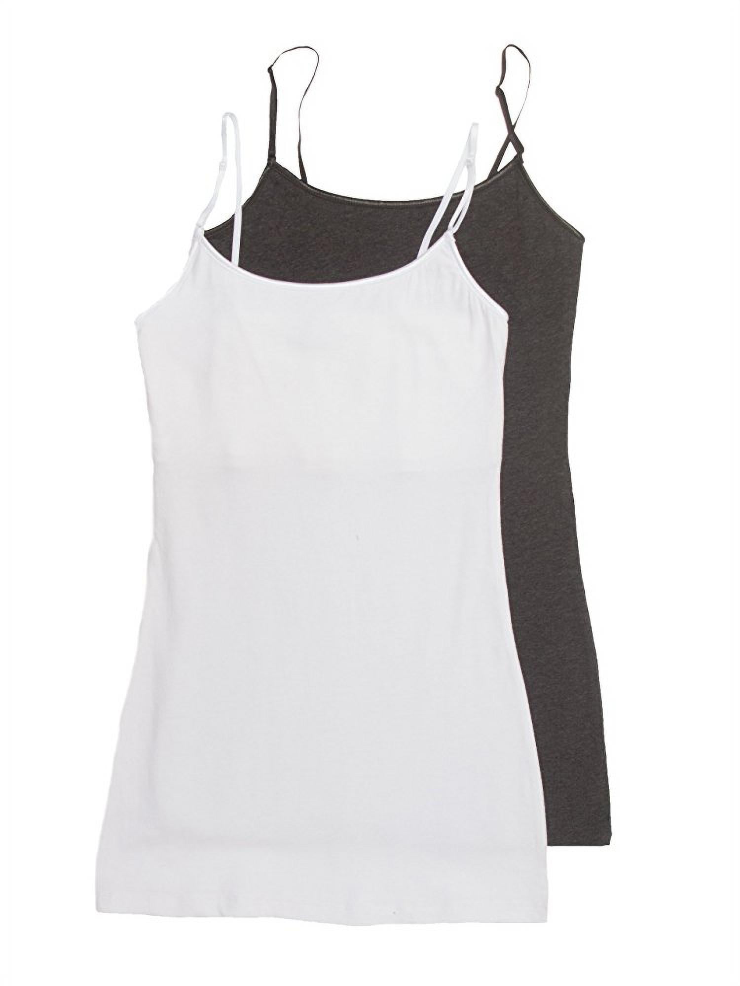 Cami Camisole Built in Shelf BRA Adjustable Spaghetti Strap Tank Top,Medium, White : : Clothing, Shoes & Accessories