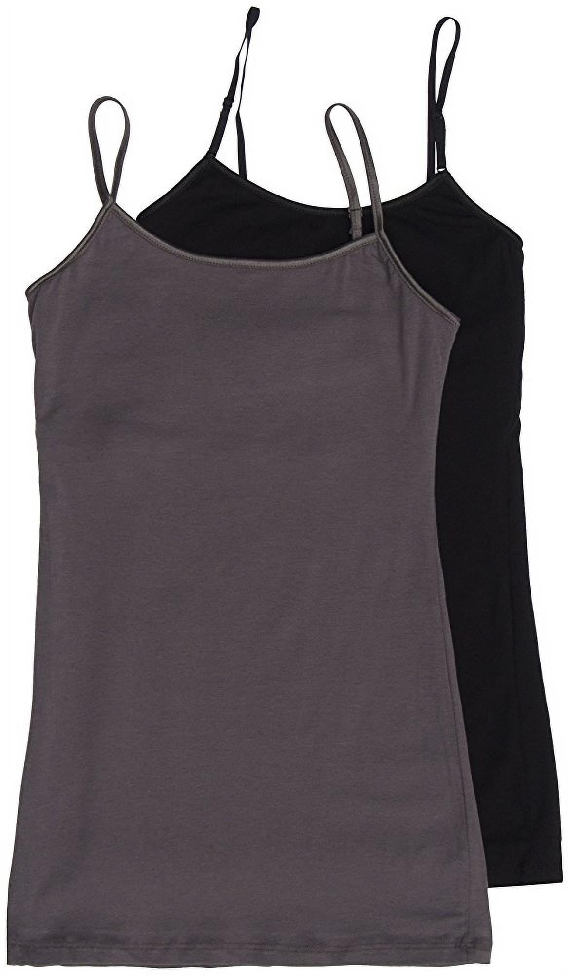 Women's Cami Camisole Built in Bra Adjustable Spaghetti Strap Tank Top ( Small, Black) at  Women's Clothing store