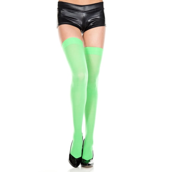 Women's & Juniors Opaque Nylon Thigh High Long Schoolgirl Stockings