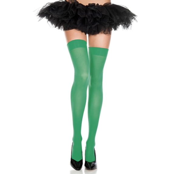 Women's & Juniors Opaque Nylon Thigh High Long Schoolgirl Stockings