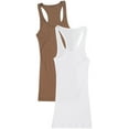 thumbnail image 1 of Women's & Juniors Ribbed Cami Racerback Workout Tank Top - 2 Pack, 1 of 2