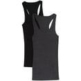 thumbnail image 1 of Women's & Juniors Ribbed Cami Racerback Workout Tank Top - 2 Pack, 1 of 2