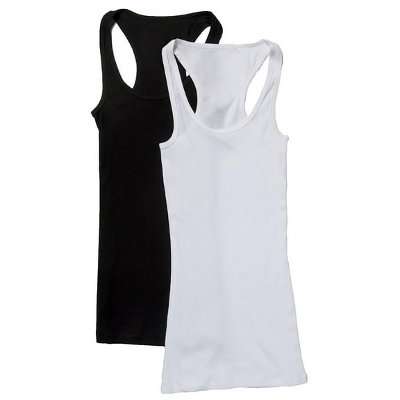 Women's & Juniors Ribbed Cami Racerback Workout Tank Top - 2 Pack
