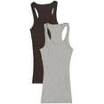 thumbnail image 1 of Women's & Juniors Ribbed Cami Racerback Workout Tank Top - 2 Pack, 1 of 3