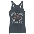 thumbnail image 1 of Women's Jurassic Park Adventure Car Tours  Racerback Tank Top Navy Blue Heather 2X Large, 1 of 3
