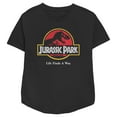 thumbnail image 1 of Women's Jurassic Park Distressed Logo Graphic Tee Black Medium, 1 of 3