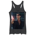 thumbnail image 1 of Women's Jurassic Park Dr. Malcolm Flare Distraction  Racerback Tank Top Black Heather Large, 1 of 3