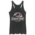 thumbnail image 1 of Women's Jurassic Park Dusty Logo  Racerback Tank Top Black Heather Large, 1 of 3