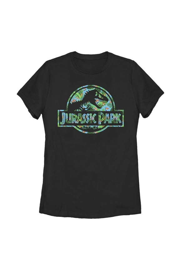 Women's Jurassic Park Floral Logo Graphic T-Shirt