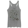 thumbnail image 1 of Women's Jurassic Park Isla Nublar Map Racerback Tank Top Gray Heather Large, 1 of 3