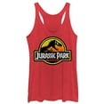 thumbnail image 1 of Women's Jurassic Park Logo Outlined  Racerback Tank Top Red Heather X Large, 1 of 3