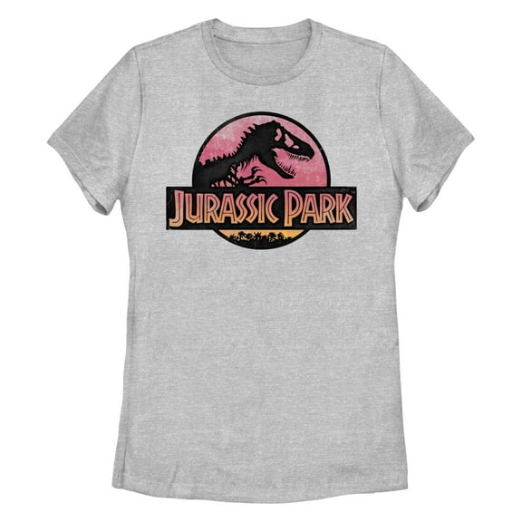 Women's Jurassic Park Logo Sunset  Graphic T-Shirt
