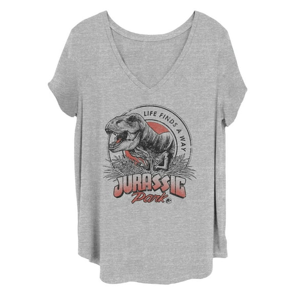 Women's Jurassic Park T. Rex Life Finds a Way Graphic T-Shirt