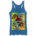thumbnail image 1 of Women's Jurassic Park T. Rex and Velociraptor Racerback Tank Top Royal Blue Heather Medium, 1 of 3