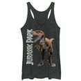 thumbnail image 1 of Women's Jurassic Park Velociraptor Logo  Racerback Tank Top Black Heather X Large, 1 of 3