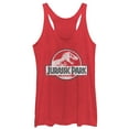 thumbnail image 1 of Women's Jurassic Park Vintage Logo  Racerback Tank Top Red Heather 2X Large, 1 of 3