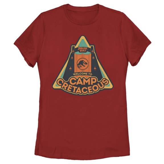 Women's Jurassic World: Camp Cretaceous Welcome Gate Graphic Tee Red 2X Large