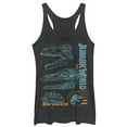 thumbnail image 1 of Women's Jurassic World: Fallen Kingdom Fossil Skulls  Racerback Tank Top Black Heather 2X Large, 1 of 3