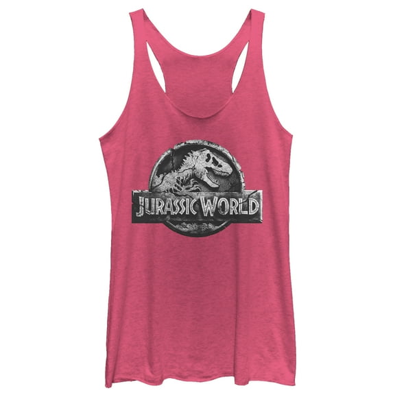 Women's Jurassic World: Fallen Kingdom Logo Racerback Tank Top Pink Heather X Large