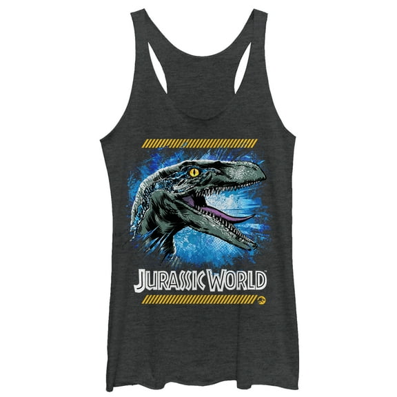 Women's Jurassic World: Fallen Kingdom Raptor Code  Racerback Tank Top Black Heather 2X Large